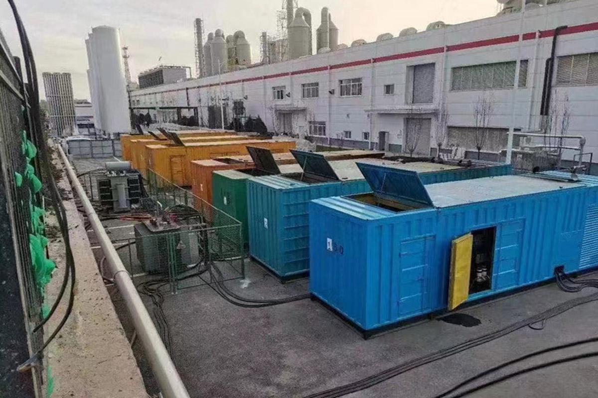 洪泽发电机租赁施工现场